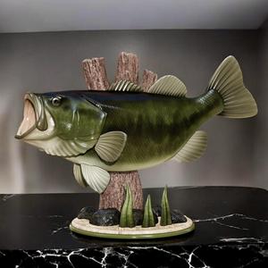 fish Largemouth Bass / Micropterus salmoides fish in motion 2 sculpture underwater detailed texture for 3d printing