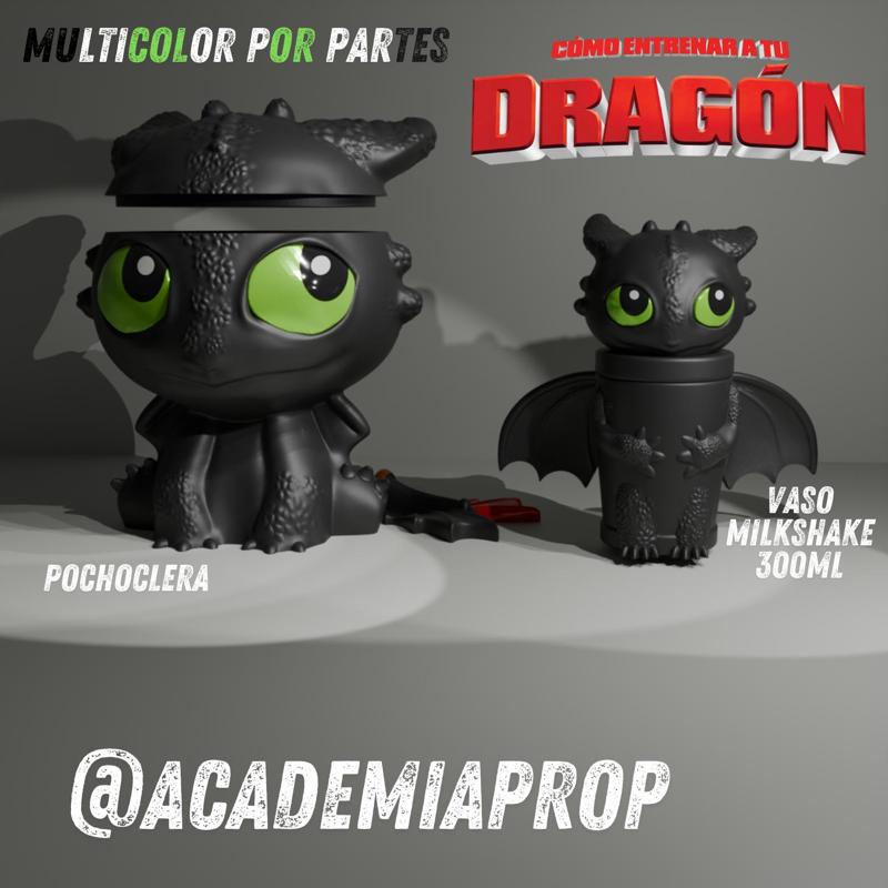 COMBO X2 GLASS AND POCHOCLERA -TRAINING YOUR DRAGON-