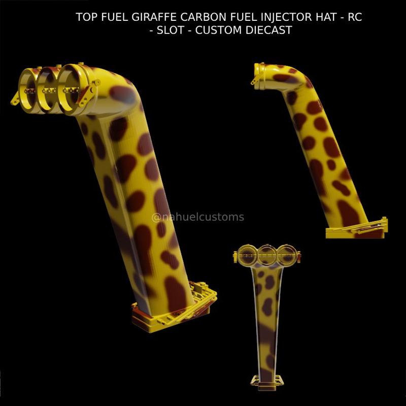 TOP FUEL GIRAFFE CARBON FUEL INJECTOR HAT - RC - SLOT - CUSTOM DIECAST