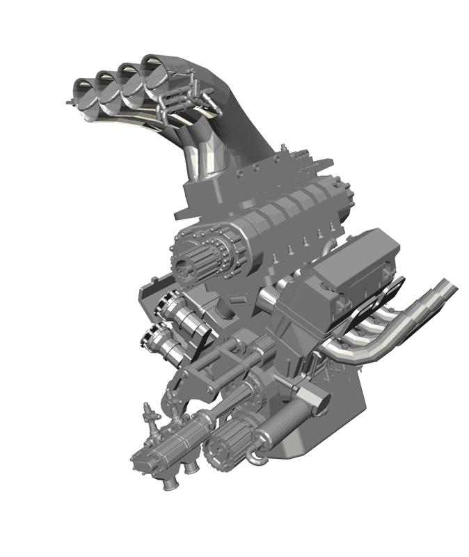 Top Fuel Hemi 1 piece complete LOW POLY