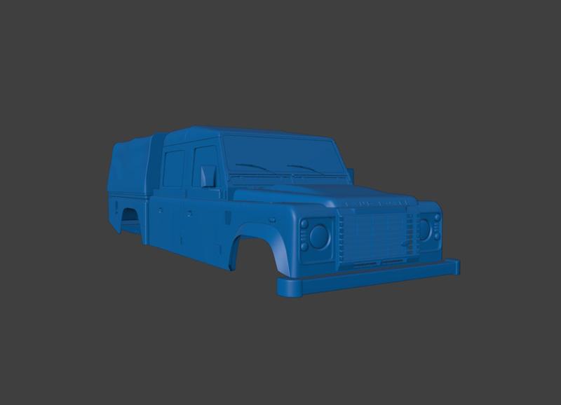 RC BODY 2011 DEFENDER 110 DOUBLECAB PICKUP LAND ROVER  1/10 3D PRINT STL