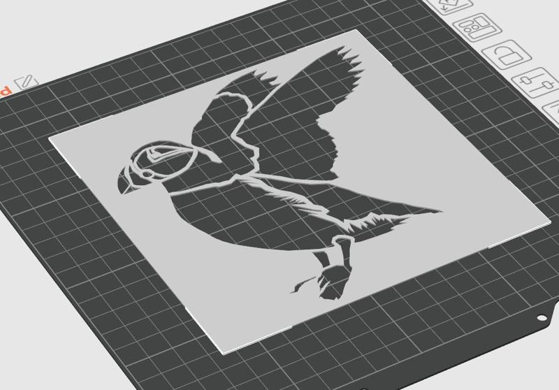 Puffin stencil for decoration of your bakes