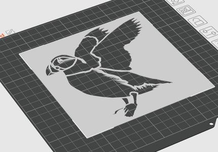 Puffin stencil for decoration of your bakes
