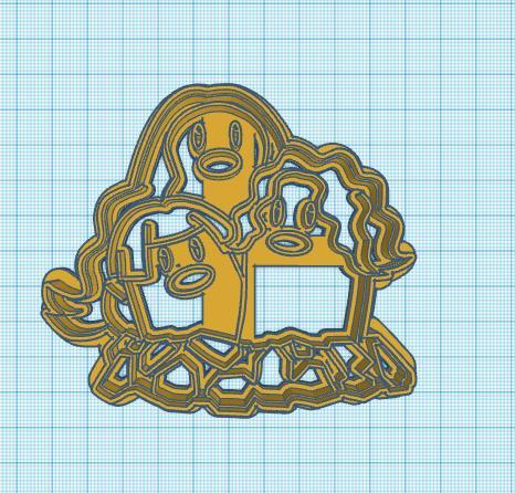 Pokemon: Alolan Dugtrio Cookie Cutter