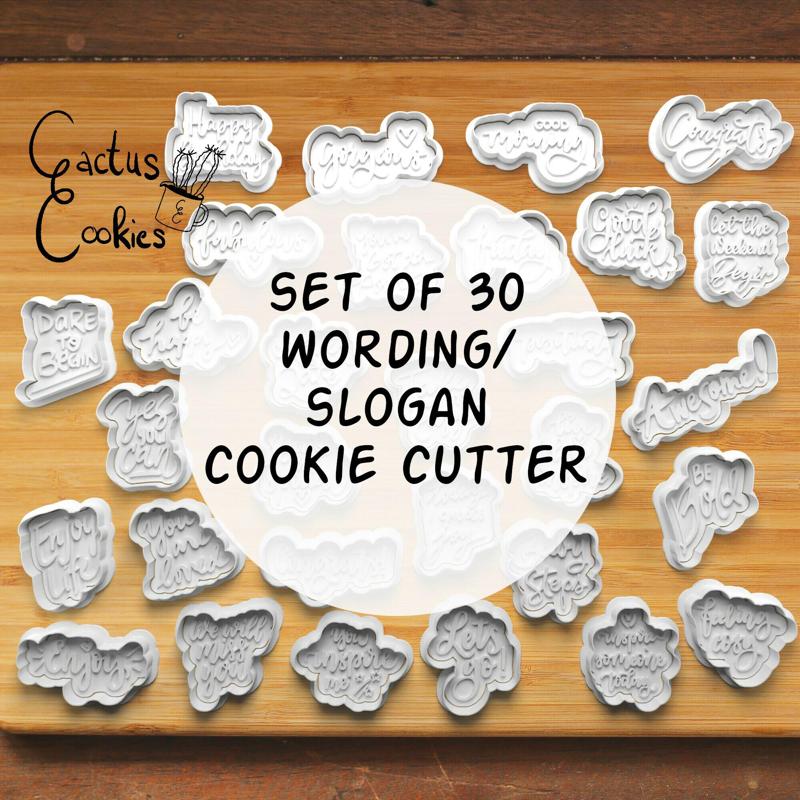 30 wording positivity motivation Cookie Cutter set 0300