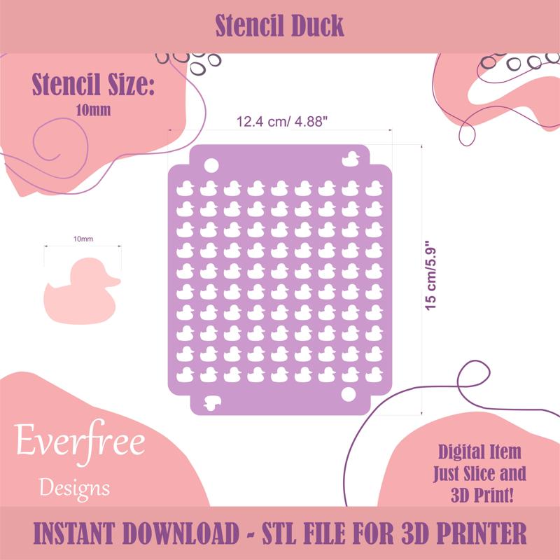 Duck Shaped Sprinkle Stencil, Babz Shower Sprinkle Stencil for DIY Royal Icing Sprinkles, Digital Download, STL by EverFree Designs