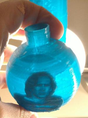 Bong with Lithophane of Nicolas Cage as Superman