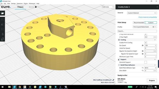 FlyWheel for Improved Needle Cutter Grub Screw Mount