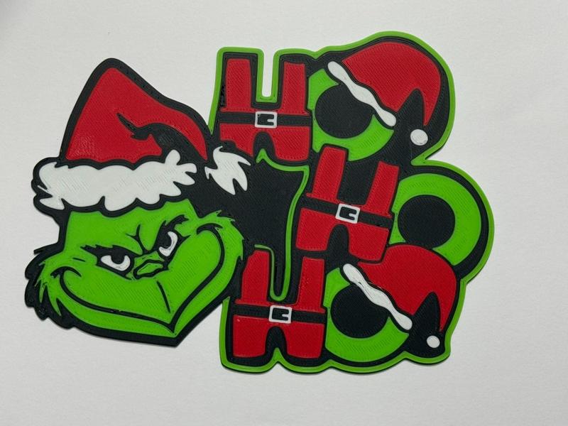 Wall art Christmas with the Grinch HO HO HO 