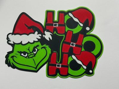 Wall art Christmas with the Grinch HO HO HO 
