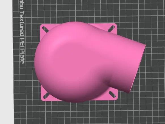 12cm fan to 8cm duct, turbine-like converter, Peppa Pig style