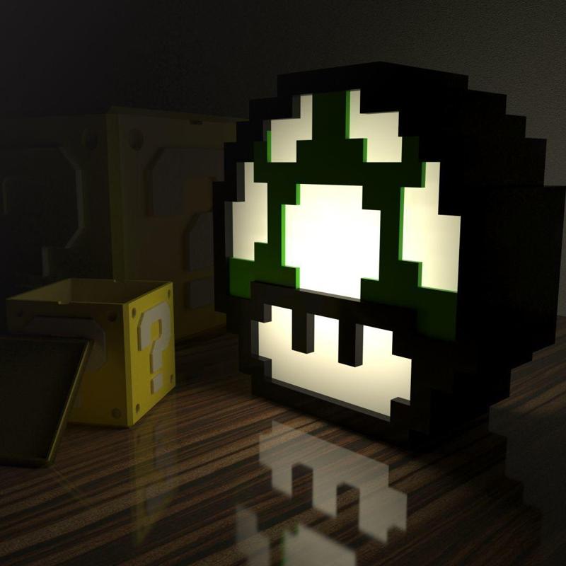 Translucent 8-bit mushroom lamp / Lampara Translucida en forma de hongo de 8 bits