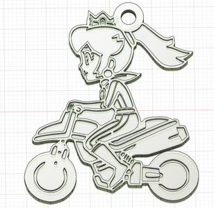 Princess Peach Mario Kart 8 Deluxe Motorcycle Key Chain