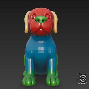 Colorful Dog Figurine - 3D Model for Printing