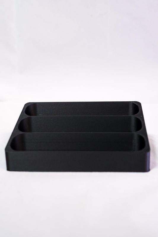 Modern 3-Slot Business Card Holder - Office Organizer