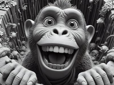 Funny Monkey HueForge