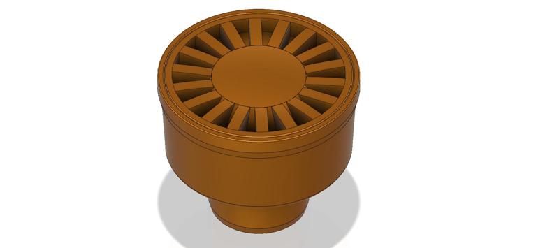 Floor simple Drain trap Round d100 odore block 3d print and cnc