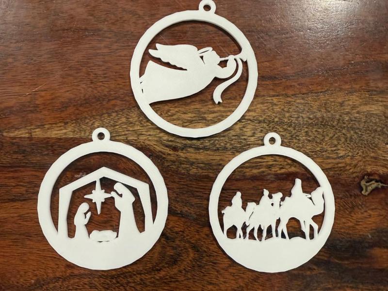 3 Religious Ornaments, Christmas ornaments