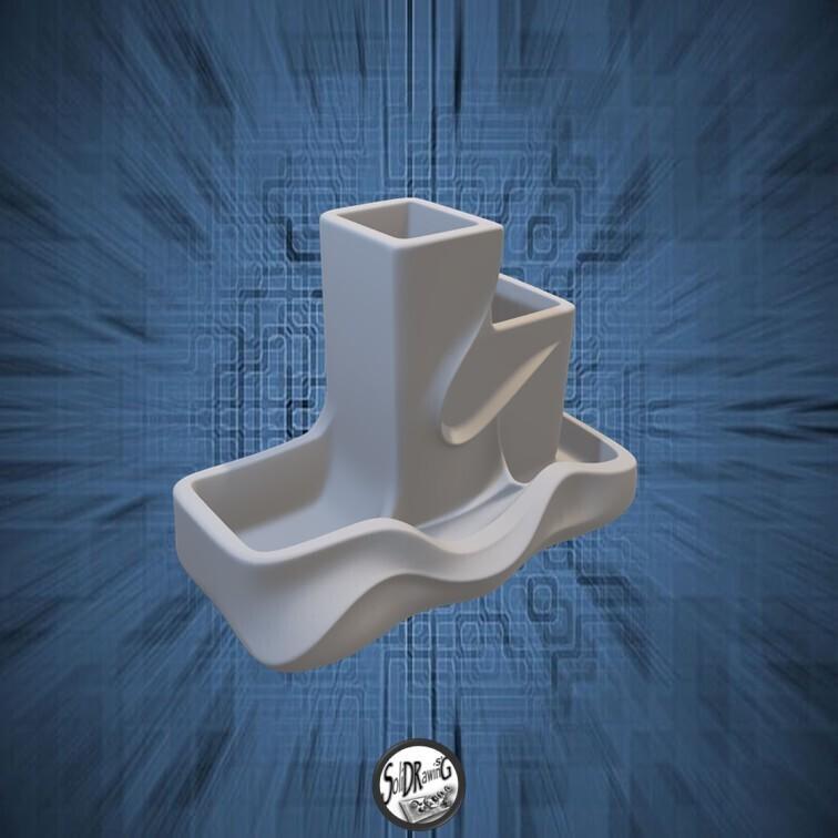Modern Wave Pen Holder - SoliDRawinGs SG028