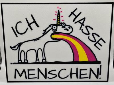 "I hate people" stand with unicorn