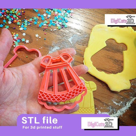 Communion Dress Cookie Cutter STL file for 3d printer | Celebrate First Communions
