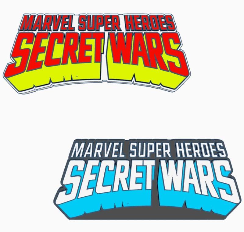 2x MARVEL SUPER HEROES SECRET WARS Logo Display by MANIACMANCAVE3D