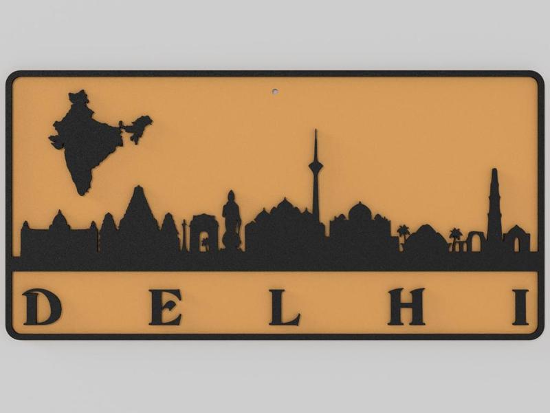 Wall Plate Skyline - Delhi