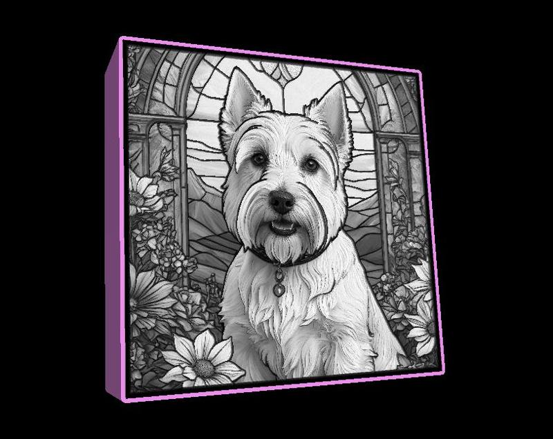 Lightbox West Highland White Terrier lithophane