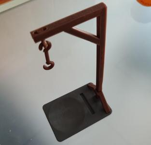 Gallows with a hook exploded in parts