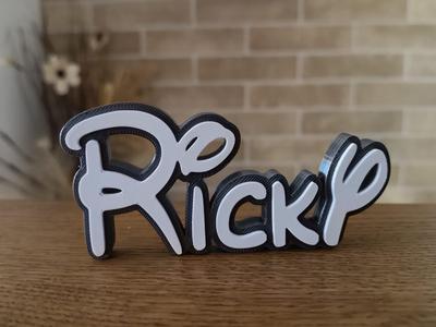 Disney Name Sign Ricky Kid Room Wall Decor Tag 