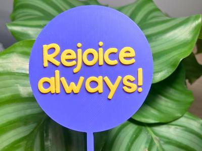 “Rejoice Always” Encouragement Plant Gift Sign