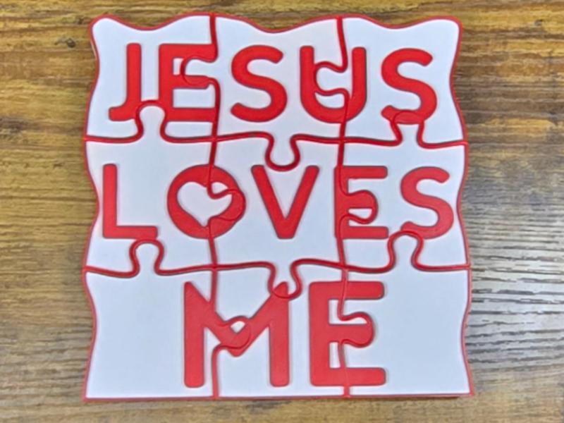Jesus Loves Me Puzzle – Curved Connections