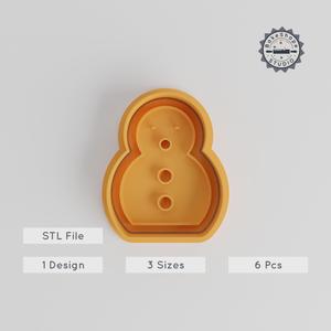 Snowman Shape Cutter & Stamp, Perfect for Cookies & Fondant, 6-Piece Set, Christmas, Winter, Festive Baking STL Files PRODUCT_4960