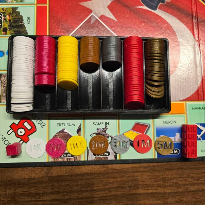 Monopoly  – 3D Coin Money, House, Hotel & Storage Set