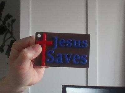 Jesus saves keychain