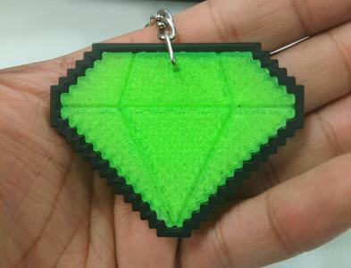 8 bit Chaos Emerald Keyring
