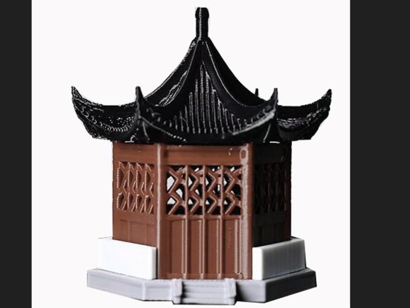 Ancient Architecture Model Micro Landscape Rockery Bonsai Decoration Retro Humble Administrator's Garden Yi Liang Pavilion