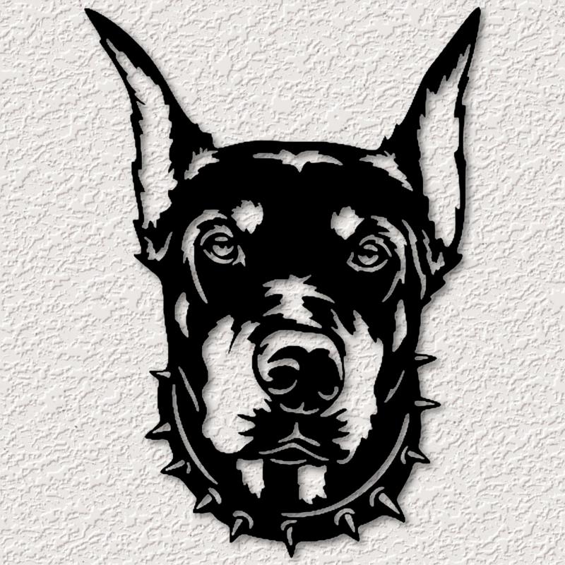 realistic doberman pinscher dog wall art dobermann wall decor