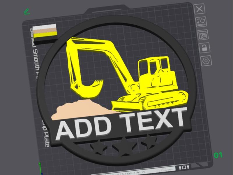 Escavator wall art for Boys room