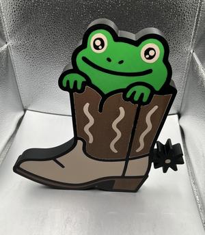 Howdy Hopper– Frog in a Boot Shelf Buddy