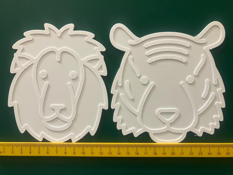 Coloring Plate Series - Lions and Tigers