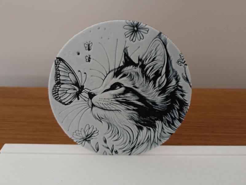 kitten and butterfly coaster