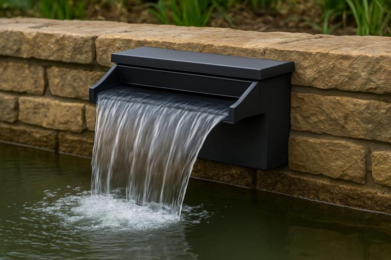 Modern Pond Spillway (bulkhead) – 3D Printable Outdoor Water Feature- 29cm long