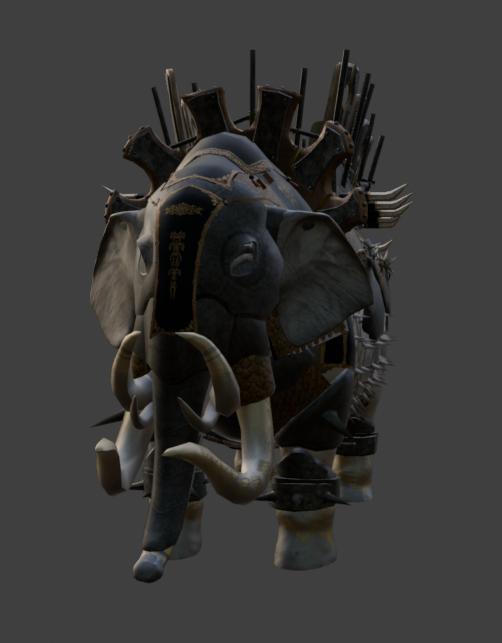 Ancient War Elephant with Armor - Historical 3D Print Model STL