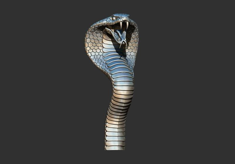 Cobra Snake Head 3D Printable Model – High Detail Sculpture for 3D Printing