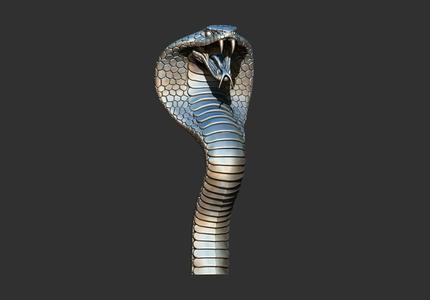 Cobra Snake Head 3D Printable Model – High Detail Sculpture for 3D Printing