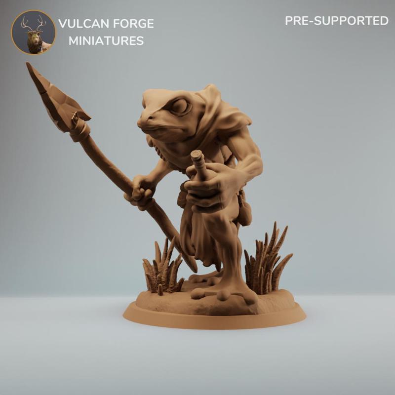 Bullywug frog people warrior with spear