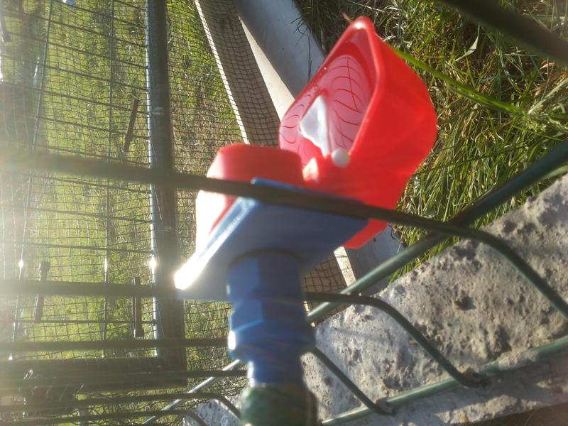 support abrevoir pour poules drinking trough holder for chickens