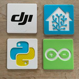 Set of 4 geeky coasters