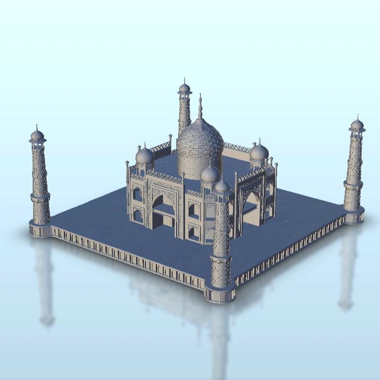 Taj Mahal Indian Mausoleum with minarets - Flames of war Bolt Action Oriental Indian Age of Sigmar Medieval Warhammer